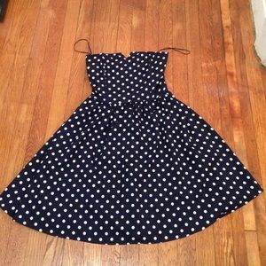 Cute Francesca's navy polka dot strapless dress