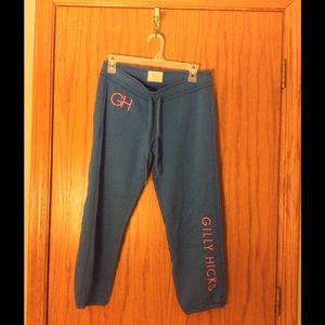 Blue Cropped Banded Gilly Hicks Sweatpants