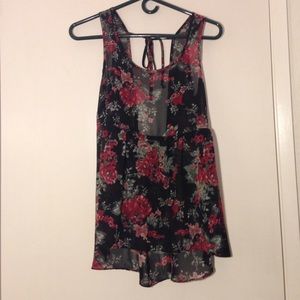 Silky sheer floral top