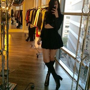 American apparel black tennis skirt size small