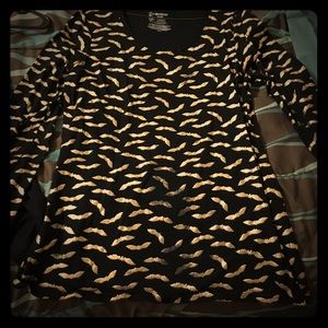 black long sleeve with gold bats