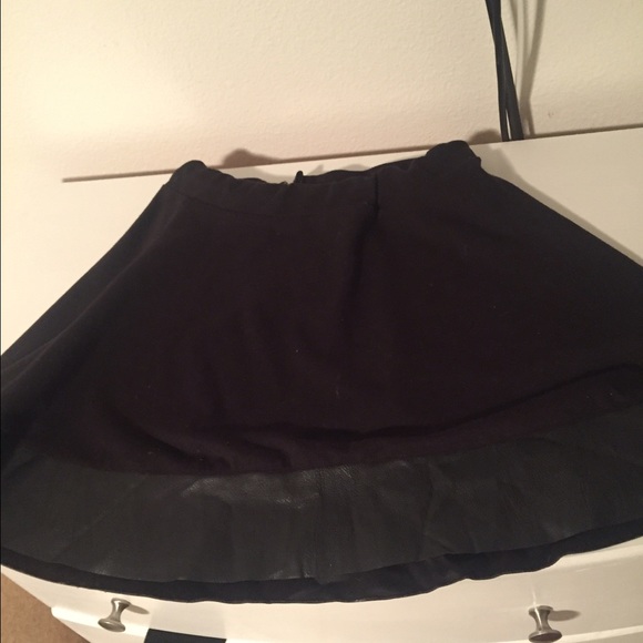 Black A-Line with Leather Skirt - Picture 2 of 2