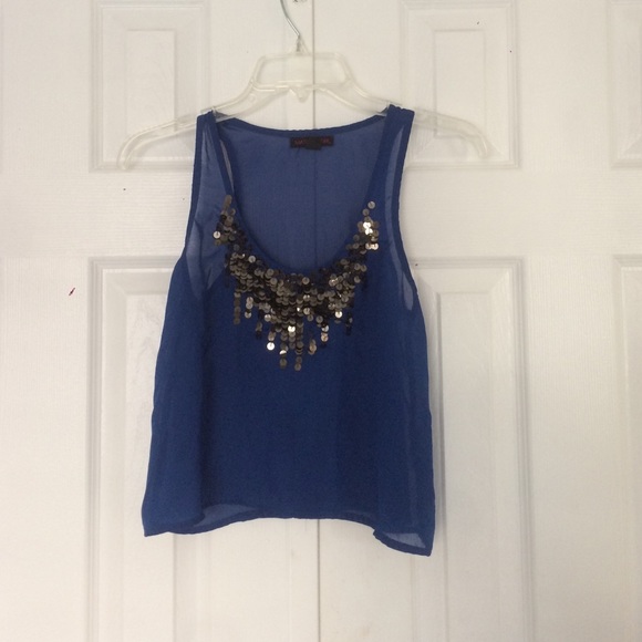Blue sheer top - Picture 1 of 3