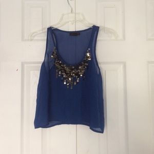 Blue sheer top
