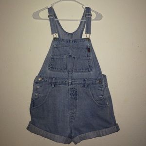 Light denim overalls