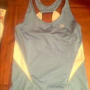 Fitness top baby blue and white