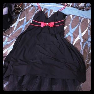 black & red formal dress
