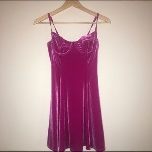 American Apparel pink velvet dress