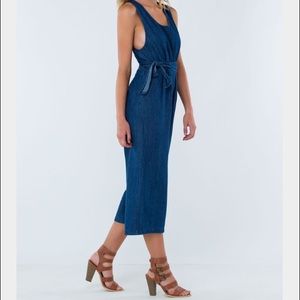 "Wrap party" Denim 70's style jumpsuit size small