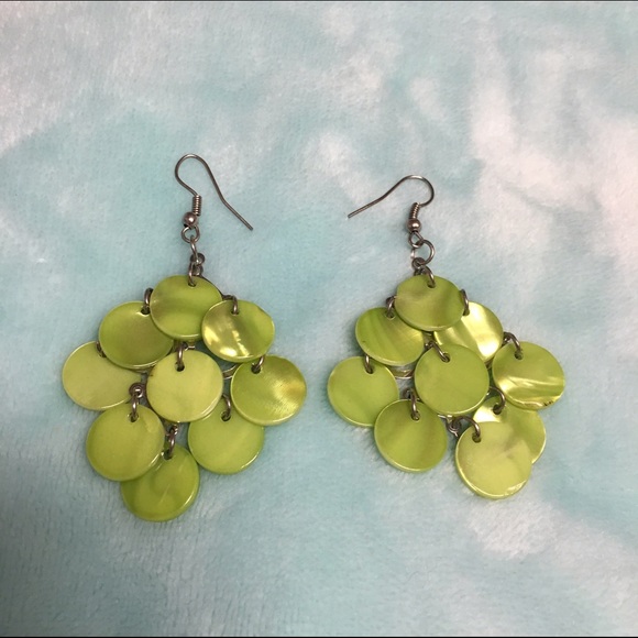 Lime Green dangly earrings