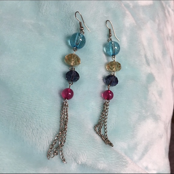 Colorful bead earrings - Picture 2 of 3