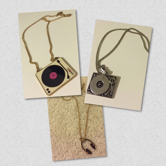 Turntable & Headphone Necklaces