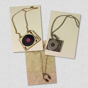 Turntable & Headphone Necklaces