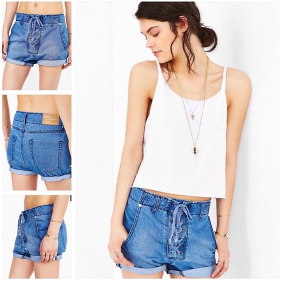 One Teaspoon Vixen Super Freaks Chambray Shorts