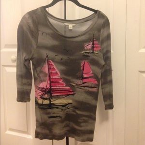 3/4 Sleeve Length T.  Looks great under jackets