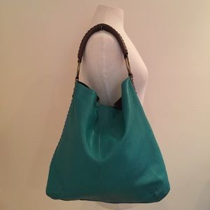Lucky Brand Turquoise Leather Hobo Shoulder Bag