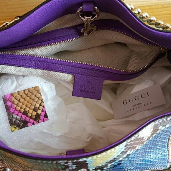 ** SOLD **Gucci Multicolor python soho handbag - Picture 4 of 4