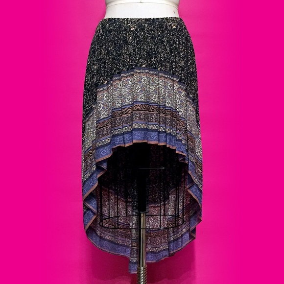 Free People border print fishtail skirt