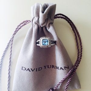 David Yurman petite Albion Blue Topaz ring