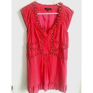 Nanette Lepore Beaded Silk Dress 6