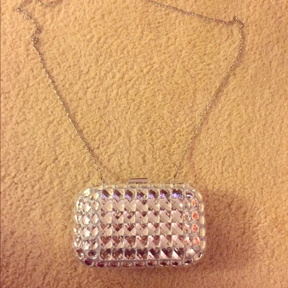 Rhinestone Silver Clutch
