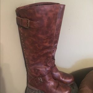 Dark brown riding boots