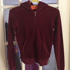 Juicy Couture maroon zip-up hoodie