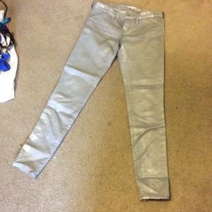 ❤️BIG SALE❤️Metallic silver Express pants