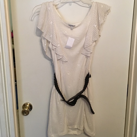 Cream mesh dress