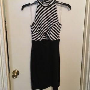 Black and white mini dress