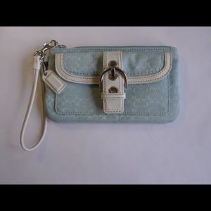 Coach Blue Buckle Wristlet