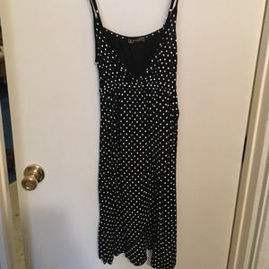 Black polka dot cocktail dress