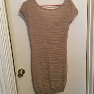 Gold sweater dress