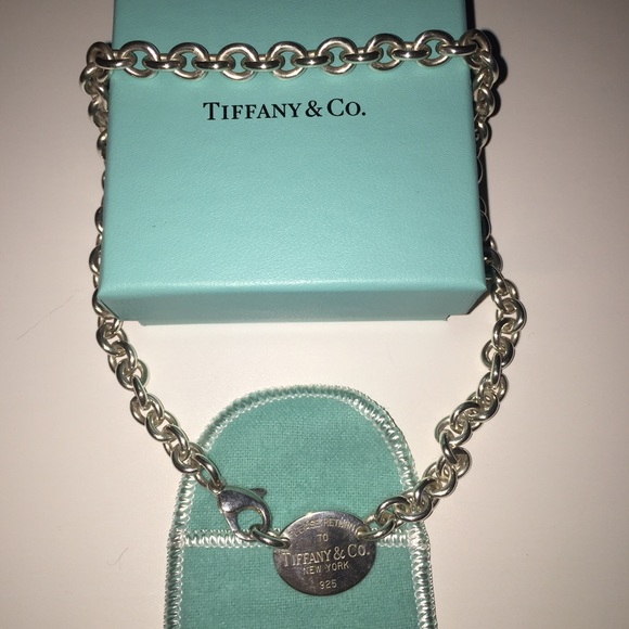 Tiffany & Co Oval Tag Necklace - Sterling silver