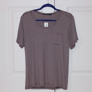 Gnarly Tee + Maroon Striped Shirt