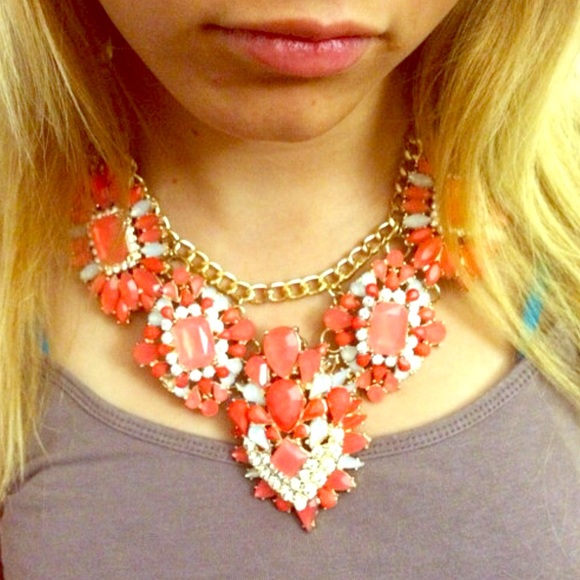 Coral statement necklace