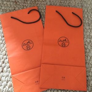 2 Authentic Hermes shopping bags