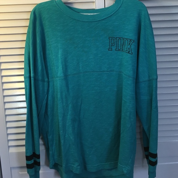 VS PINK Green Varsity Top