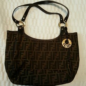 Fendi Double Strap Zucca shoulder bag