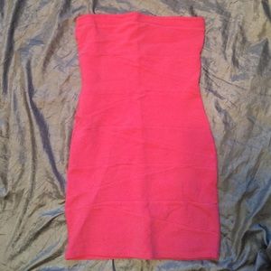 Pink tube top dress g by guess