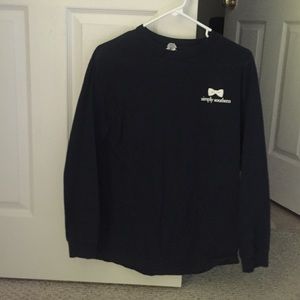 Simply Southern navy and pink long sleeve