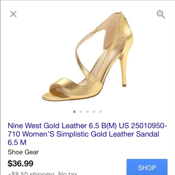 Nine West gold sandals