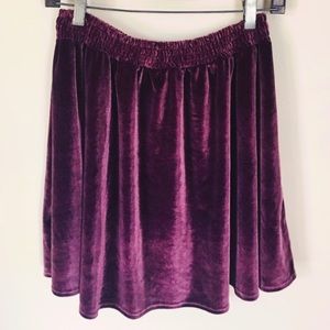 Urban Outfitters velvet plum skirt
