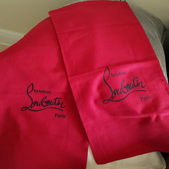 2 long, Louboutin dust bags.