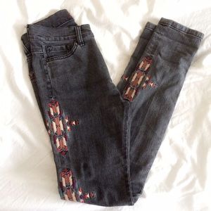 BDG High Rise Cigarette Ankle Embroidered Jeans