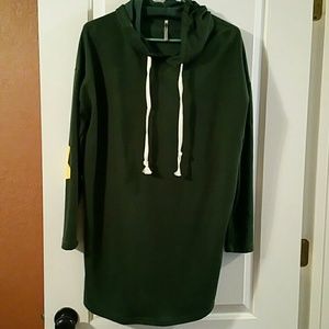 Oversized hooded tunic