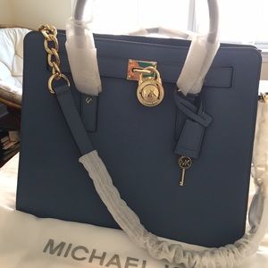 Michael Kors Hamilton leather tote (blue)