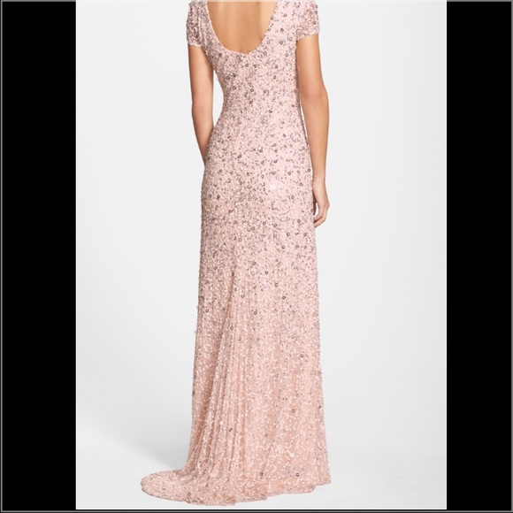 Sequin mesh gown