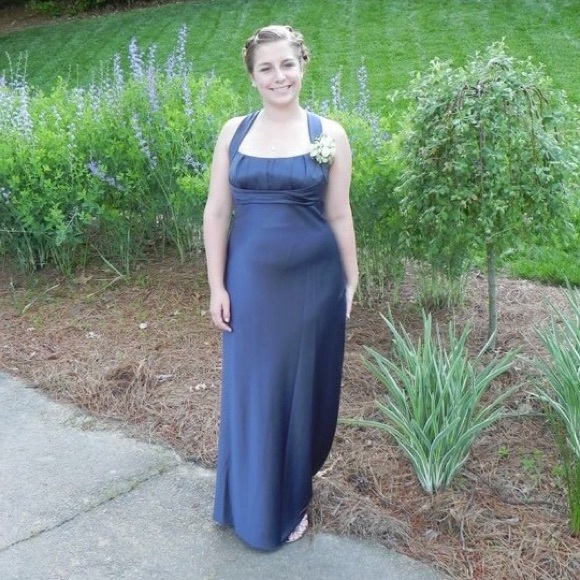Slate grey Calvin Klein formal gown