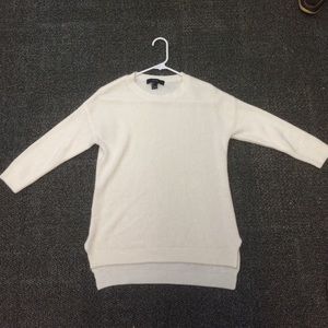 White sweater, 3/4 length sleeves